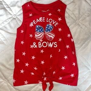 Girls Nickelodeon Red Star Tank Top with Bow Design
